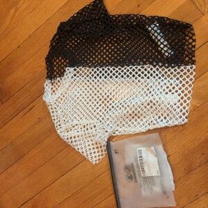 Verdusa Color block fishnet crop top